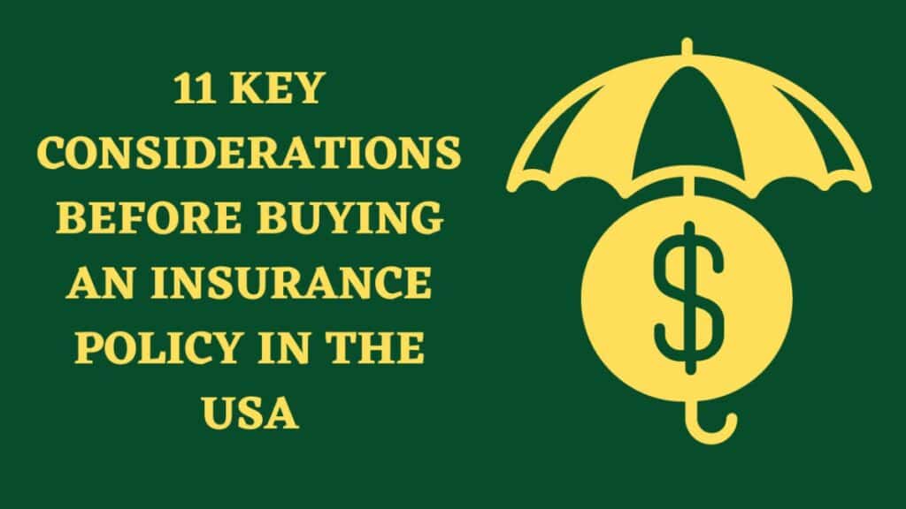 11 factors before buying an insurance policy